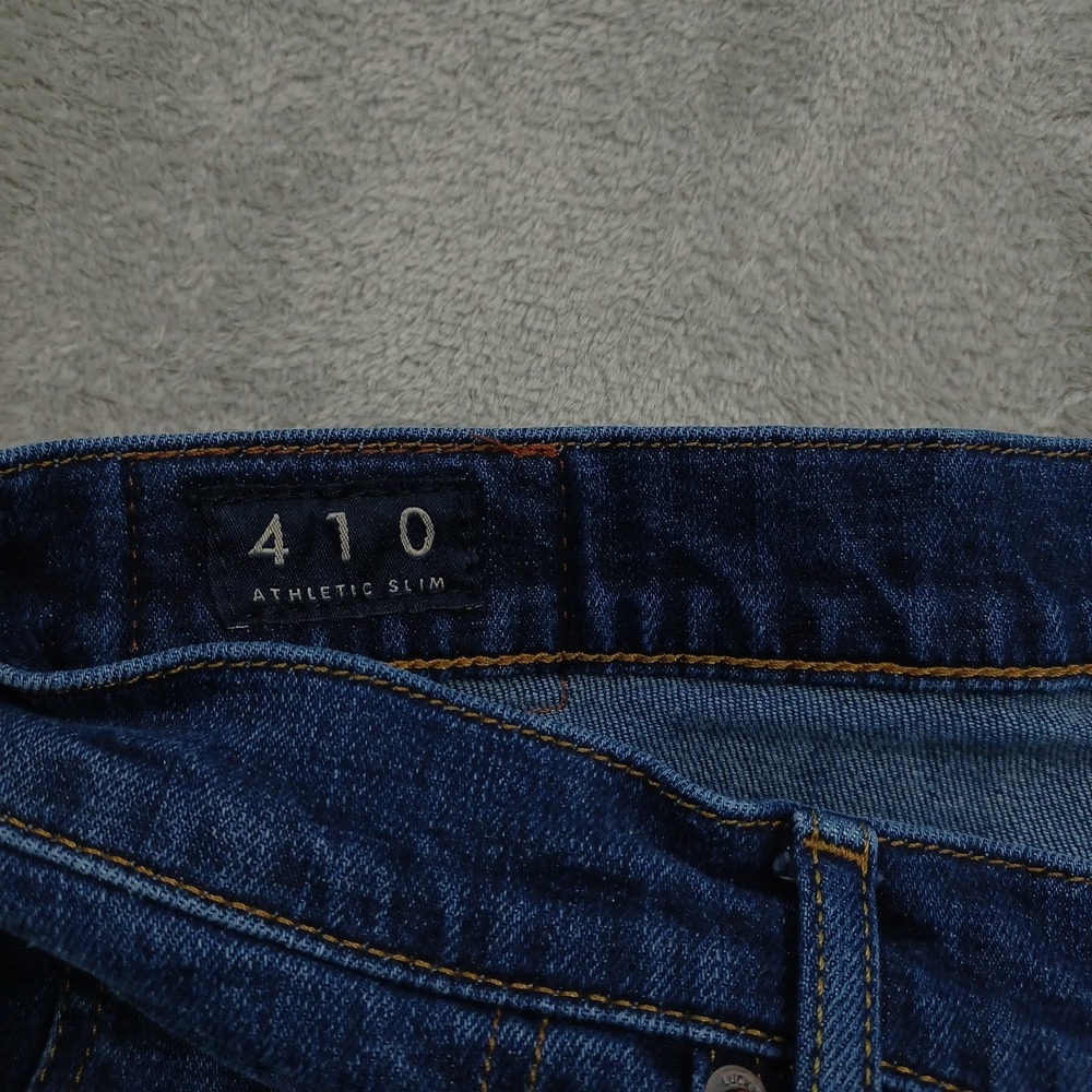 Lucky Brand Jeans Mens 34x32 Blue Denim 410 Athletic Straight Distressed Pocket - Picture 4 of 9